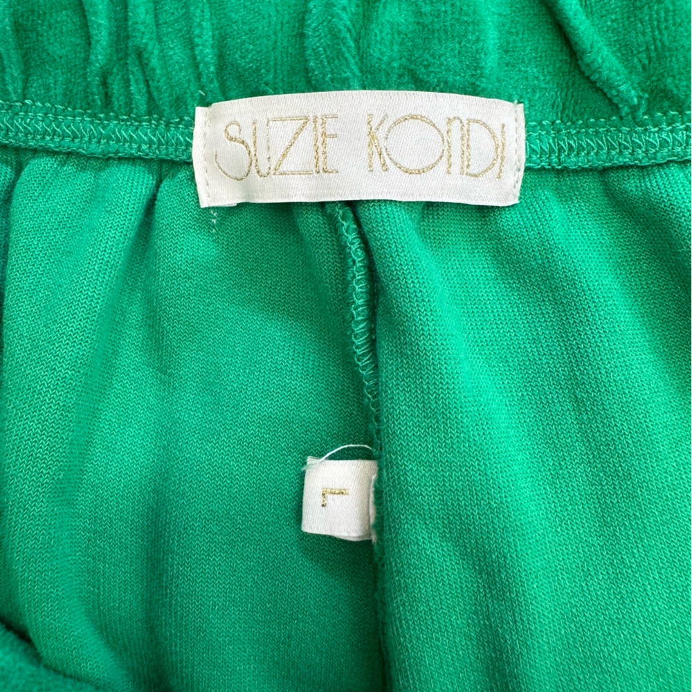 New Suzie Kondi Patmos High Rise Pocket Pants in Jellybean Green Velour Sz L - Picture 6 of 7